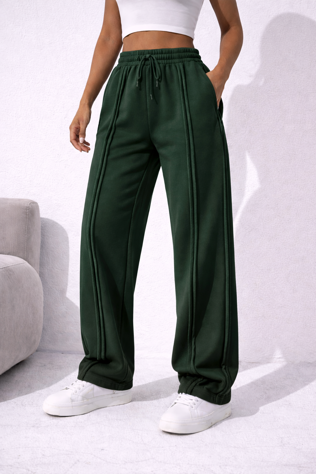 Women Green Drift line Trouser