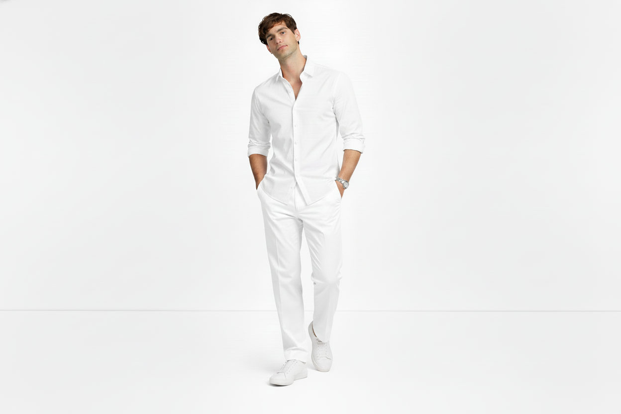 White Shirt & White Trouser Set