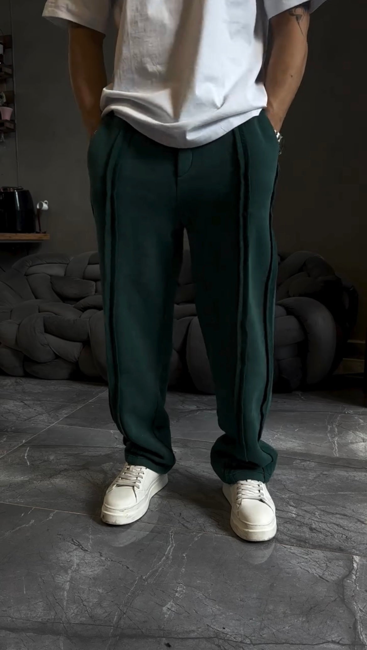 Green Drift Line Trouser