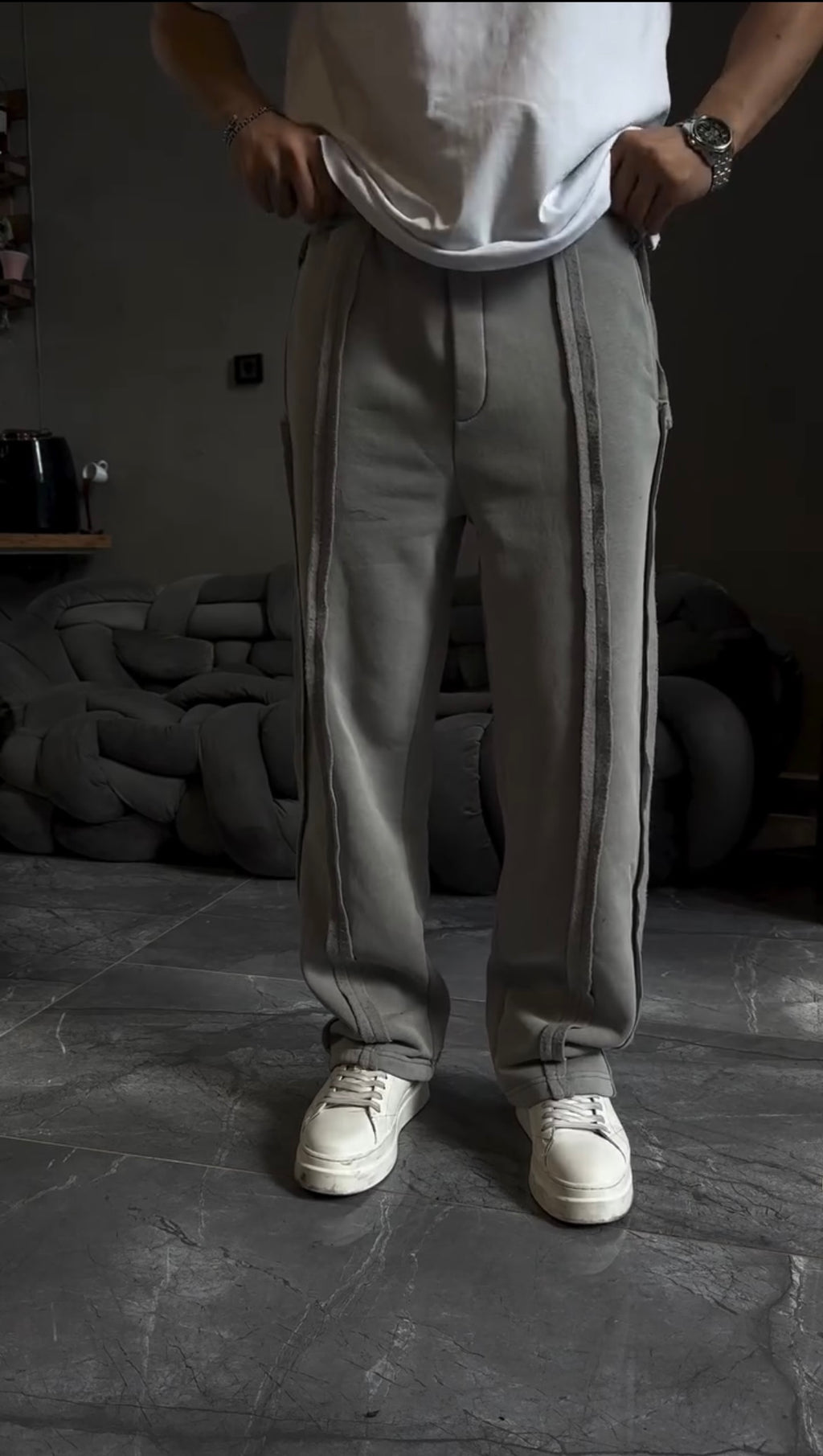 Gray Drift Line Trouser