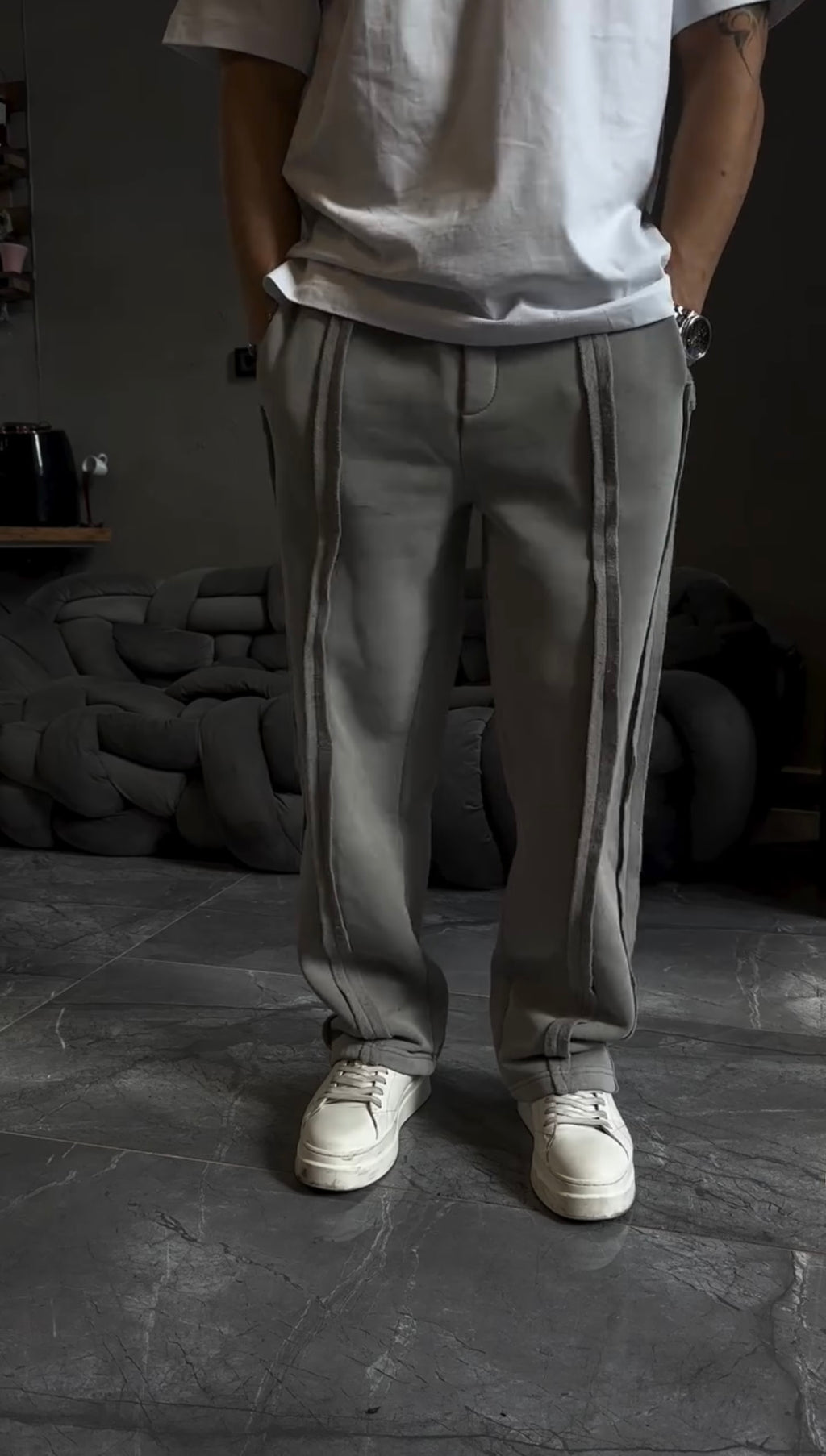 Gray Drift Line Trouser