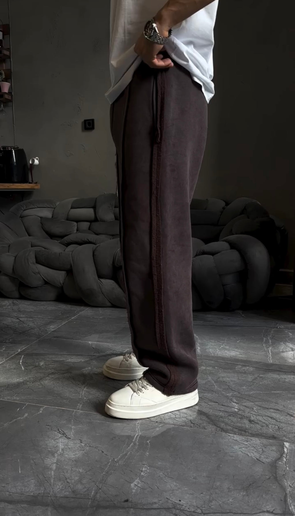 Brown Drift line Trouser