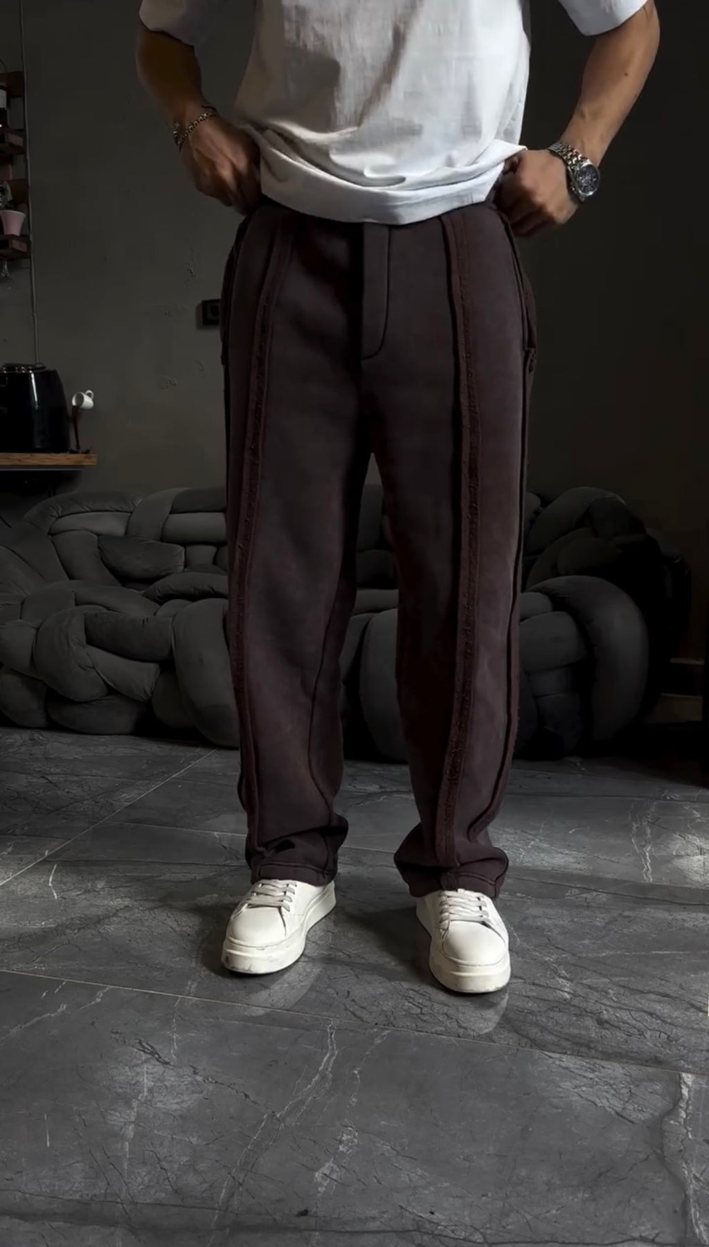 Brown Drift line Trouser