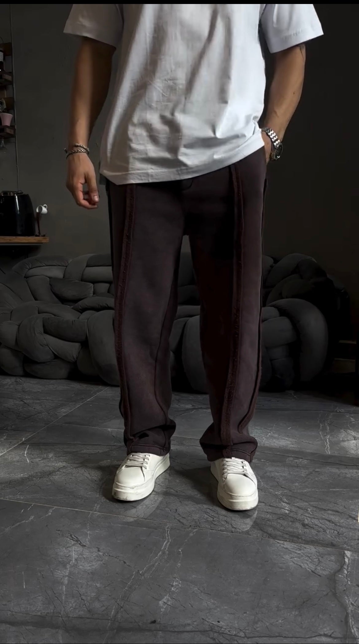 Brown Drift line Trouser